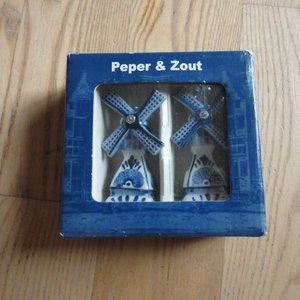 Royal Delft Bosman Salt & Pepper Hand painted Holland New Never Used plus extras